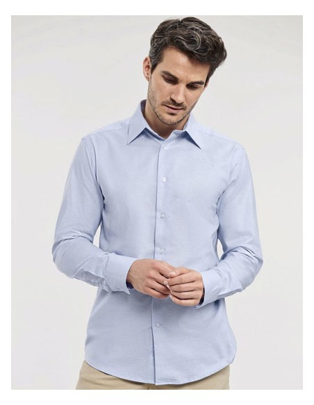 RUS-0R922M0-Men's Long Sleeve Tailored Oxford Shirt 2